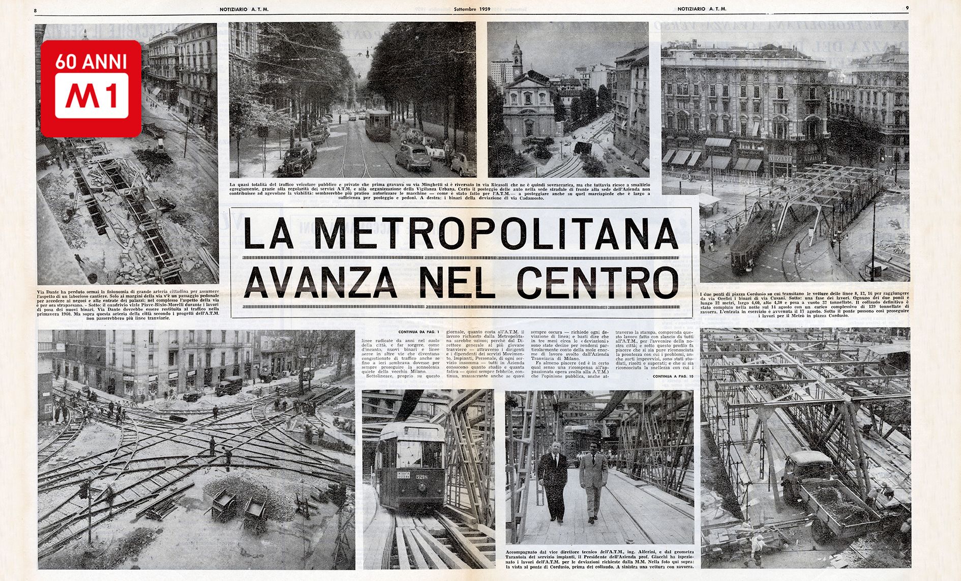 Articolo "La metropolitana avanza nel centro" dal notiziario ATM,