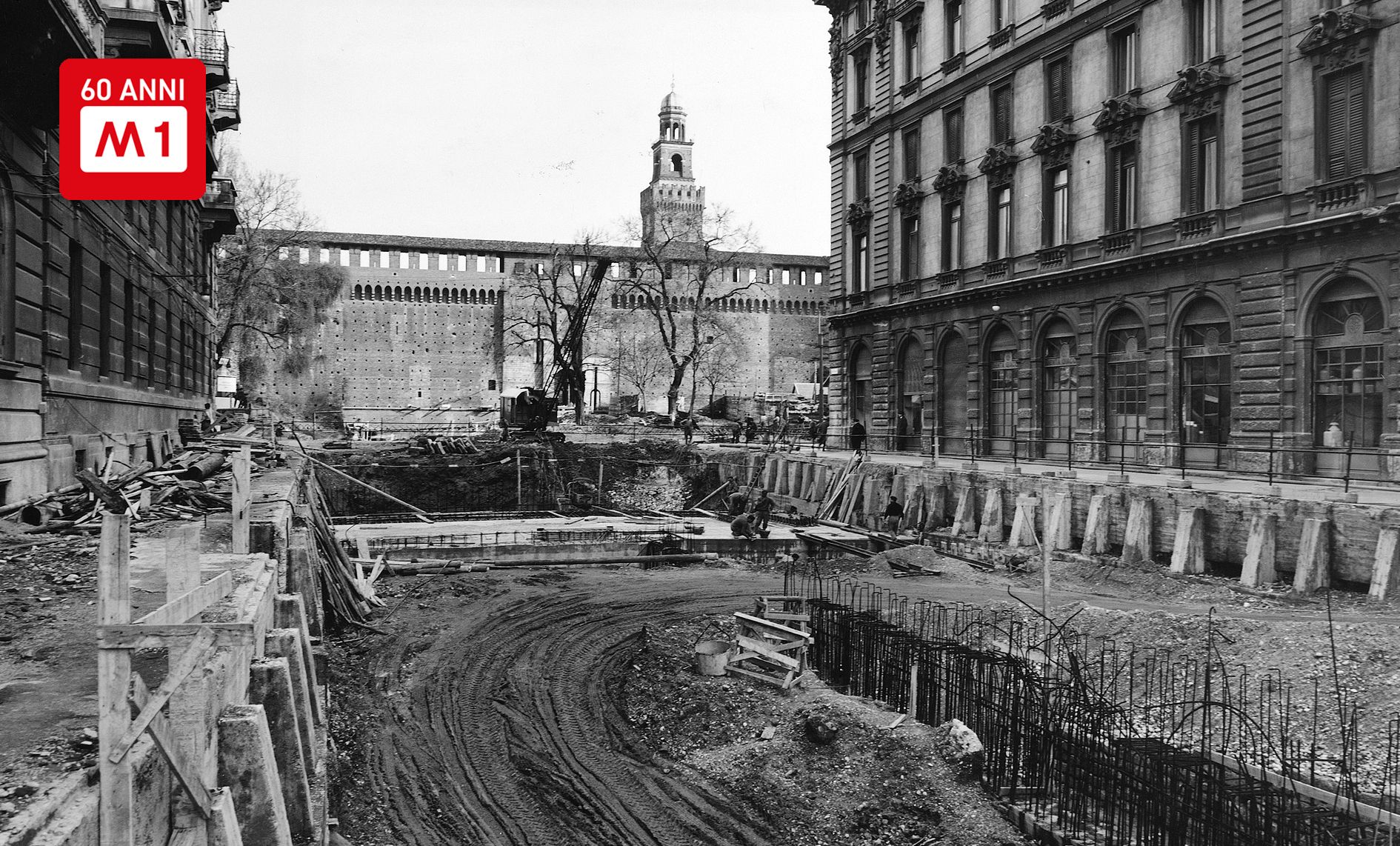 Cantiere della metropolitana in via Marco Minghetti,