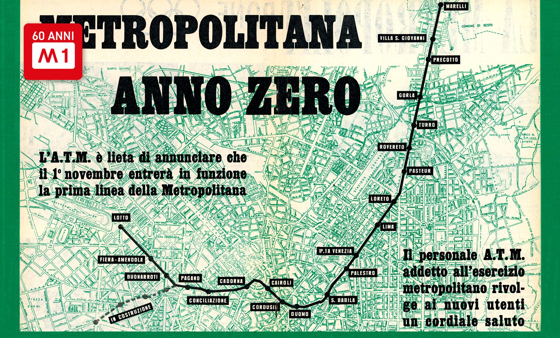 Articolo "Metropolitana anno zero" dal notiziario ATM,