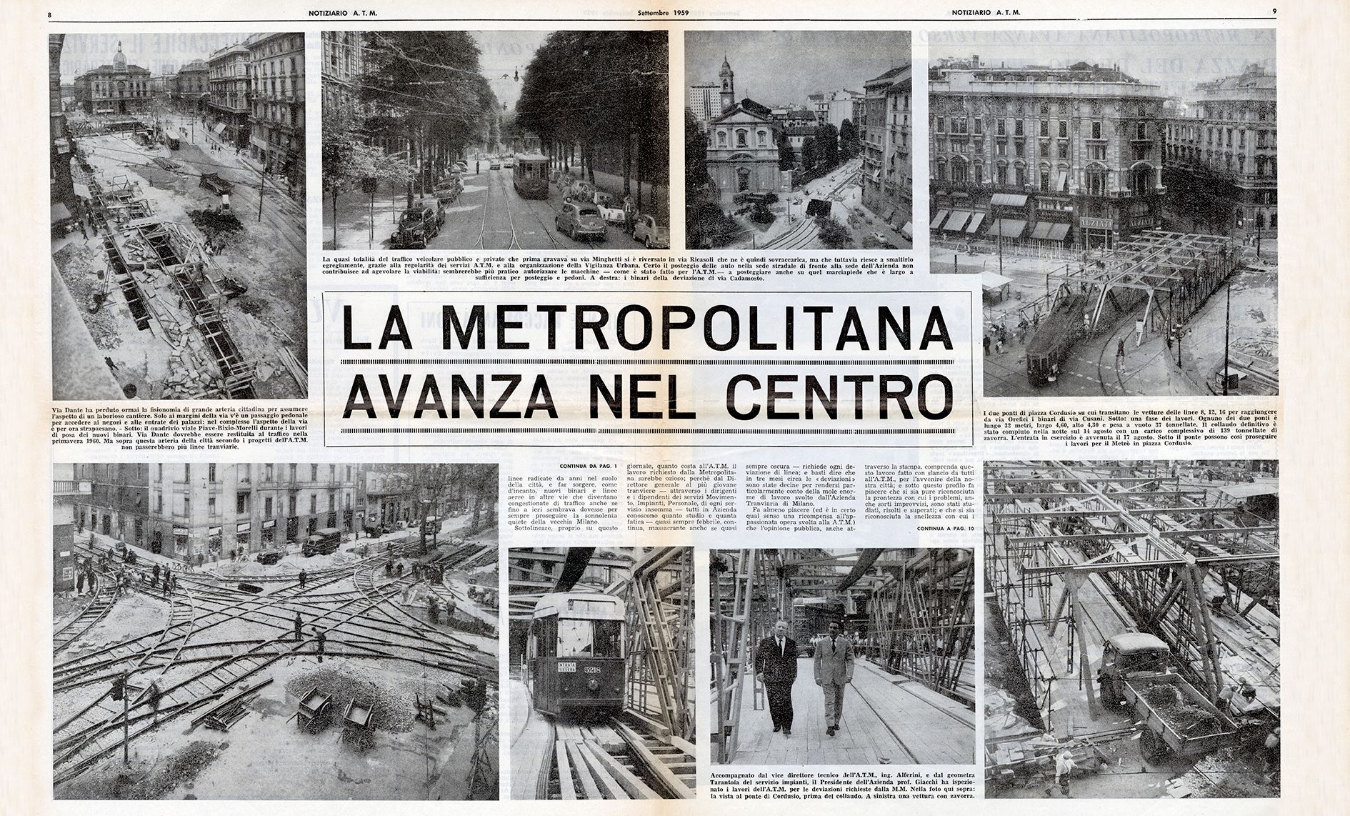 Articolo "La metropolitana avanza nel centro" dal notiziario ATM,