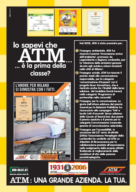 "ATM: una grande azienda. La tua.", 2006 "ATM: una grande azienda. La tua.", 2006