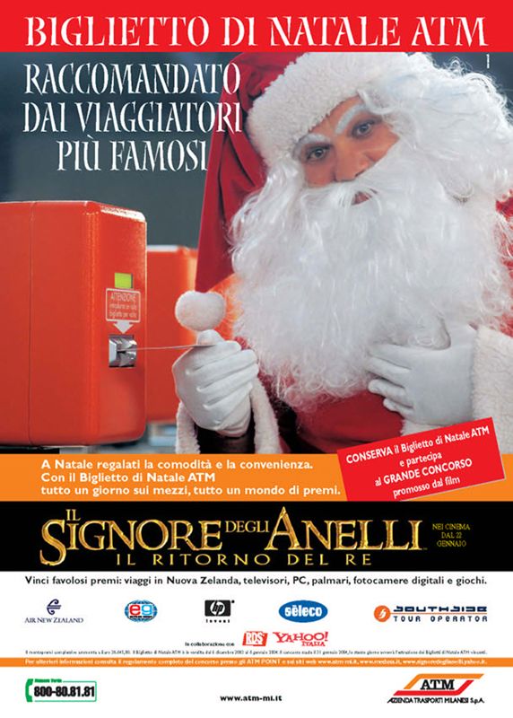 "Biglietto di Natale ATM. Raccomandato dai viaggiatori più famosi", 2003 "Biglietto di Natale ATM. Raccomandato dai viaggiatori più famosi", 2003