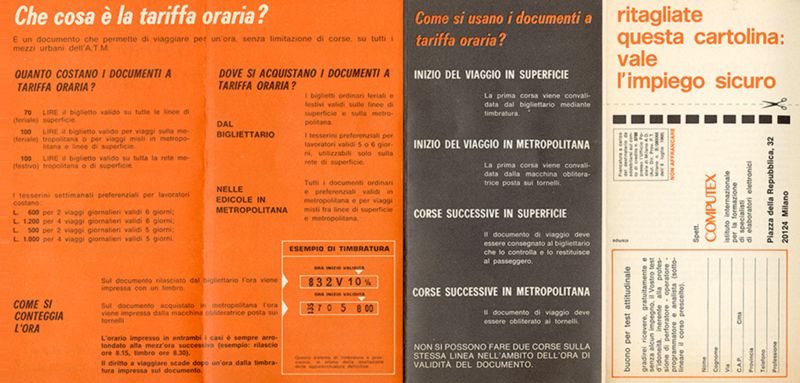 "La nuova tariffa oraria", 1970 - interno "La nuova tariffa oraria", 1970 - interno