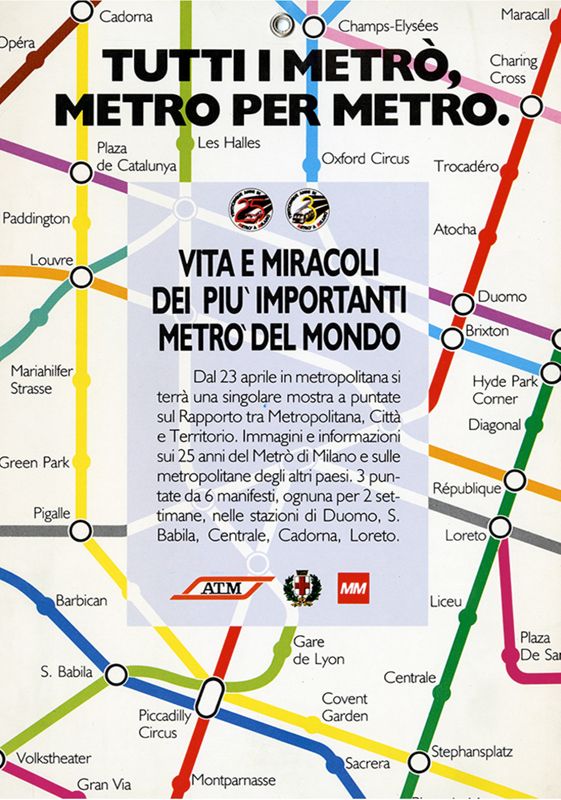 "Tutti i metrò, metro per metro" - fronte, 1990 "Tutti i metrò, metro per metro" - fronte, 1990