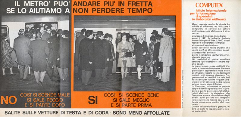 "Impariamo ad usare il metrò", 1970 - interno "Impariamo ad usare il metrò", 1970 - interno