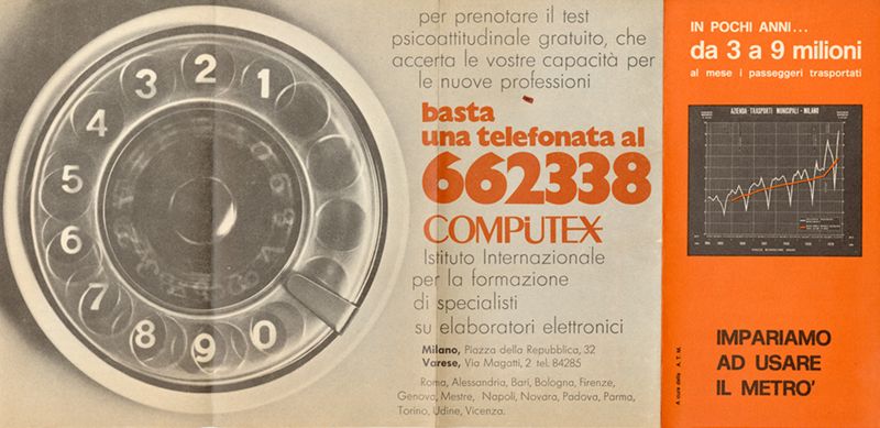 "Impariamo ad usare il metrò", 1970 - esterno "Impariamo ad usare il metrò", 1970 - esterno