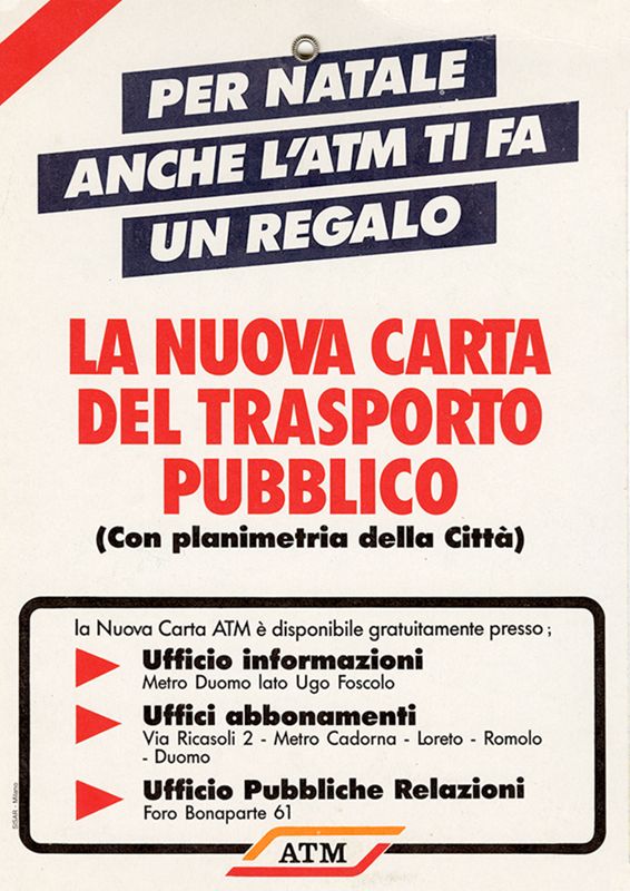 "La nuova carta del trasporto pubblico", 1985 - retro "La nuova carta del trasporto pubblico", 1985 - retro