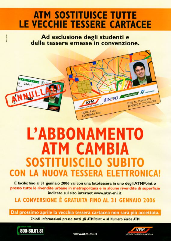 La nuova tessera elettronica, 2005 La nuova tessera elettronica, 2005