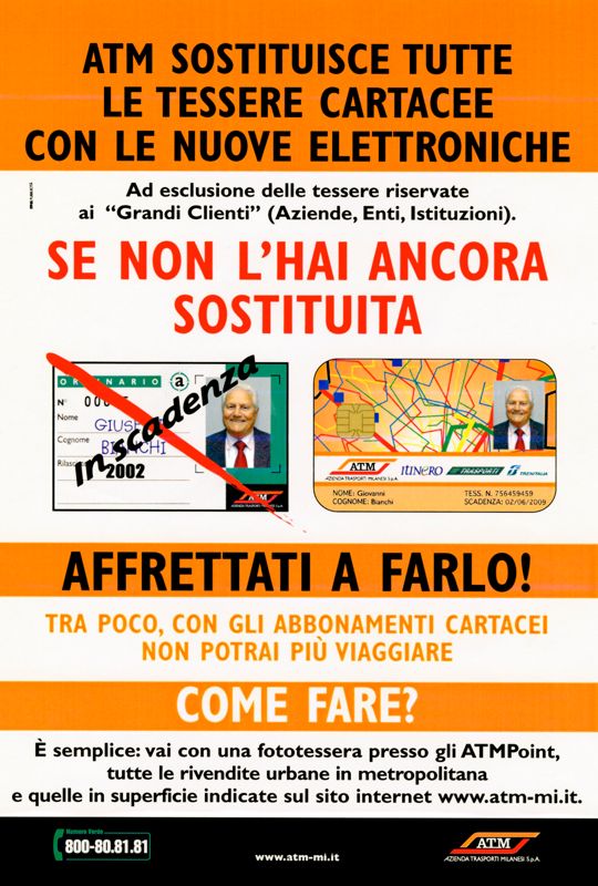 La nuova tessera elettronica, 2005 La nuova tessera elettronica, 2005